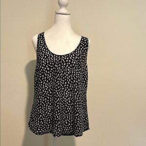 Joie White and Blue Relaxed Tank Top